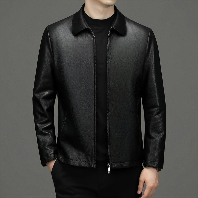 Lapel Ecological Real Leather Clothes Coat Leather Jacket Men - Xandu Limited