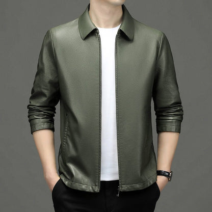 Lapel Ecological Real Leather Clothes Coat Leather Jacket Men - Xandu Limited