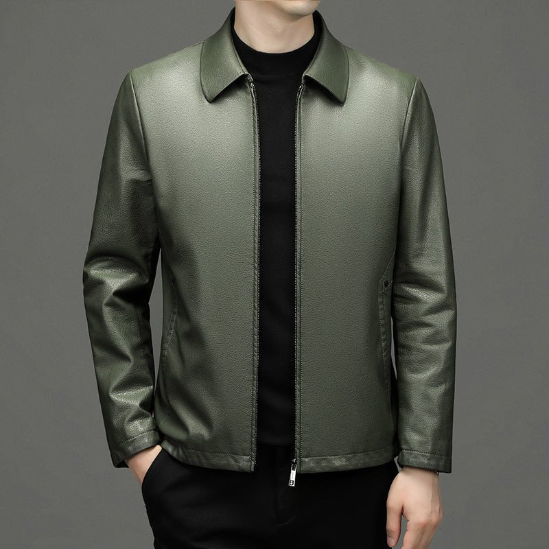 Lapel Ecological Real Leather Clothes Coat Leather Jacket Men - Xandu Limited