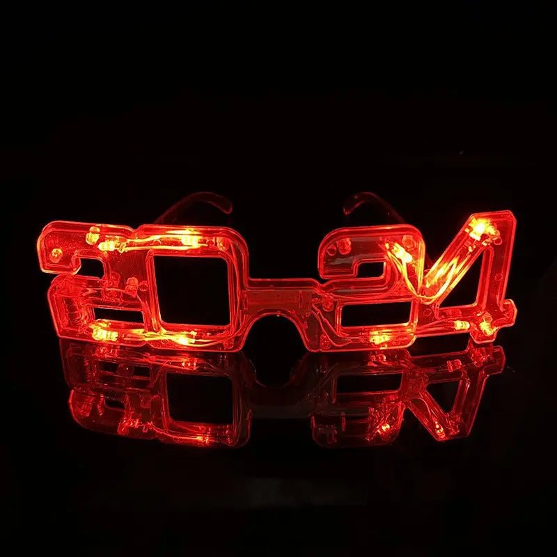 LED Glowing New Year Glasses 2024 Glitter Glasses For Party Evening Decoration - Xandu Limited