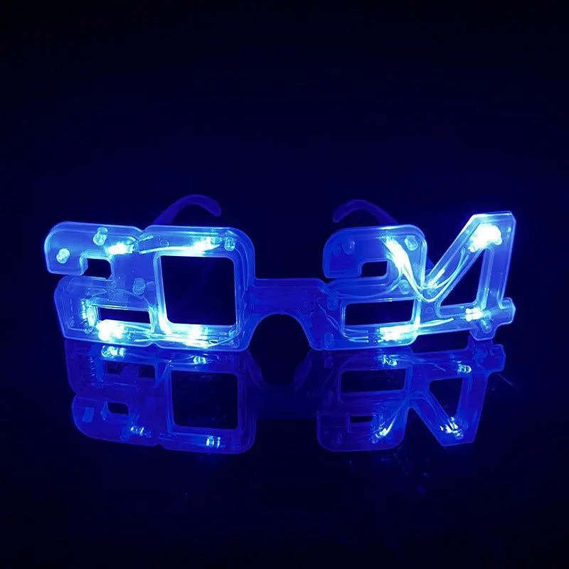 LED Glowing New Year Glasses 2024 Glitter Glasses For Party Evening Decoration - Xandu Limited