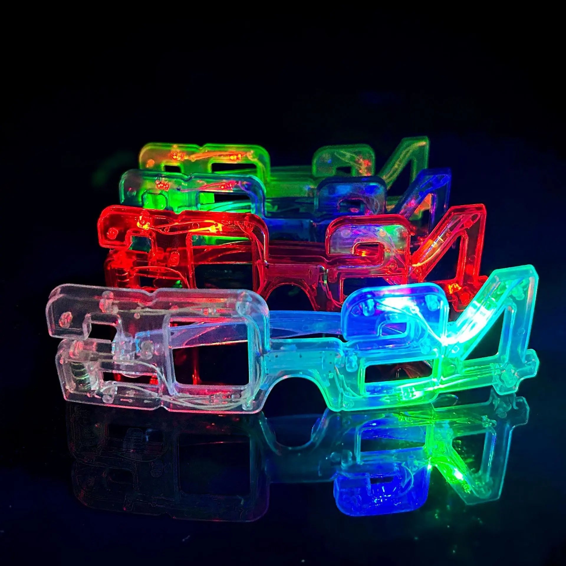 LED Glowing New Year Glasses 2024 Glitter Glasses For Party Evening Decoration - Xandu Limited