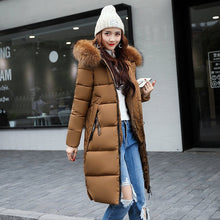 Long Hooded Cotton Jacket – Fur Collar Down Winter Coat for Women - Xandu Limited