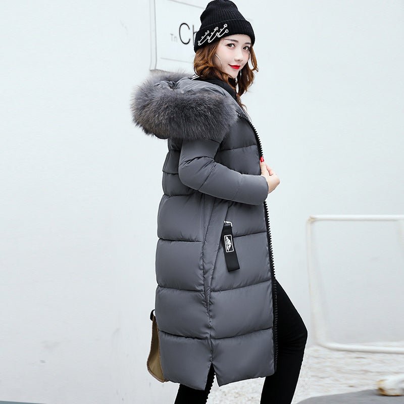 Long Hooded Cotton Jacket – Fur Collar Down Winter Coat for Women - Xandu Limited