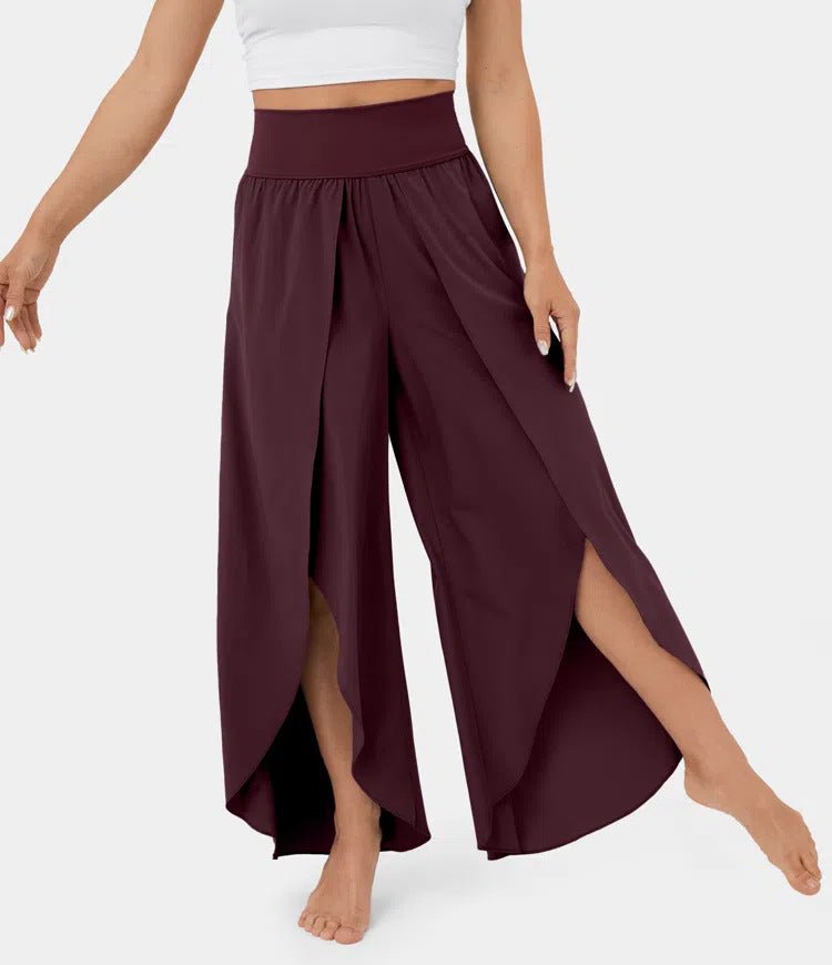 Loose Split Yoga Pants – High Waist Wide - Leg Trousers for Summer - Xandu Limited