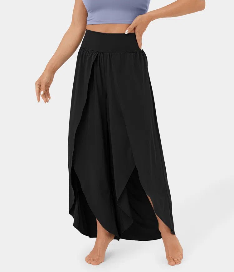 Loose Split Yoga Pants – High Waist Wide - Leg Trousers for Summer - Xandu Limited