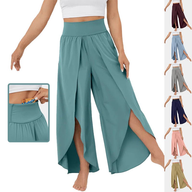 Loose Split Yoga Pants – High Waist Wide - Leg Trousers for Summer - Xandu Limited