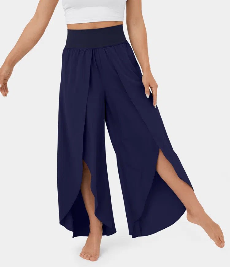 Loose Split Yoga Pants – High Waist Wide - Leg Trousers for Summer - Xandu Limited