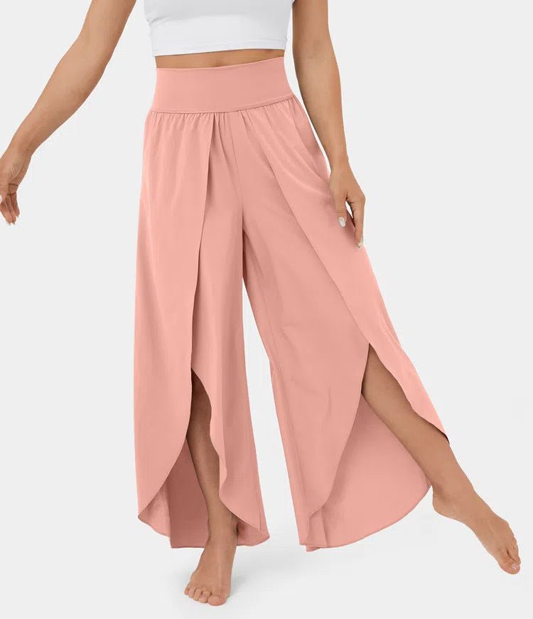 Loose Split Yoga Pants – High Waist Wide - Leg Trousers for Summer - Xandu Limited