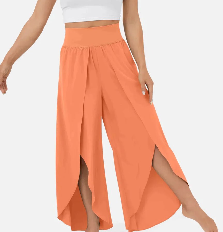 Loose Split Yoga Pants – High Waist Wide - Leg Trousers for Summer - Xandu Limited