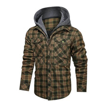 Men Long - sleeved Plaid Hoodie Jacket - Xandu Limited