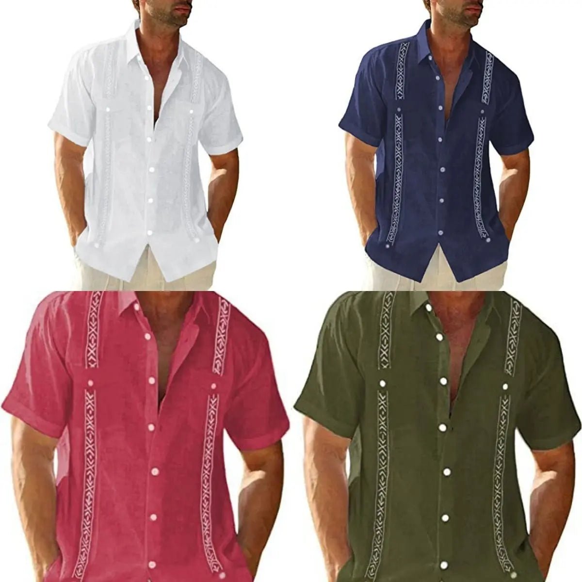 Men's Casual short sleeve Guayabera Shirt - Xandu Limited