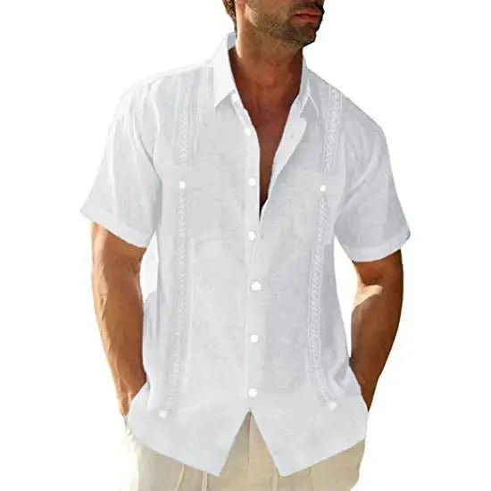 Men's Casual short sleeve Guayabera Shirt - Xandu Limited