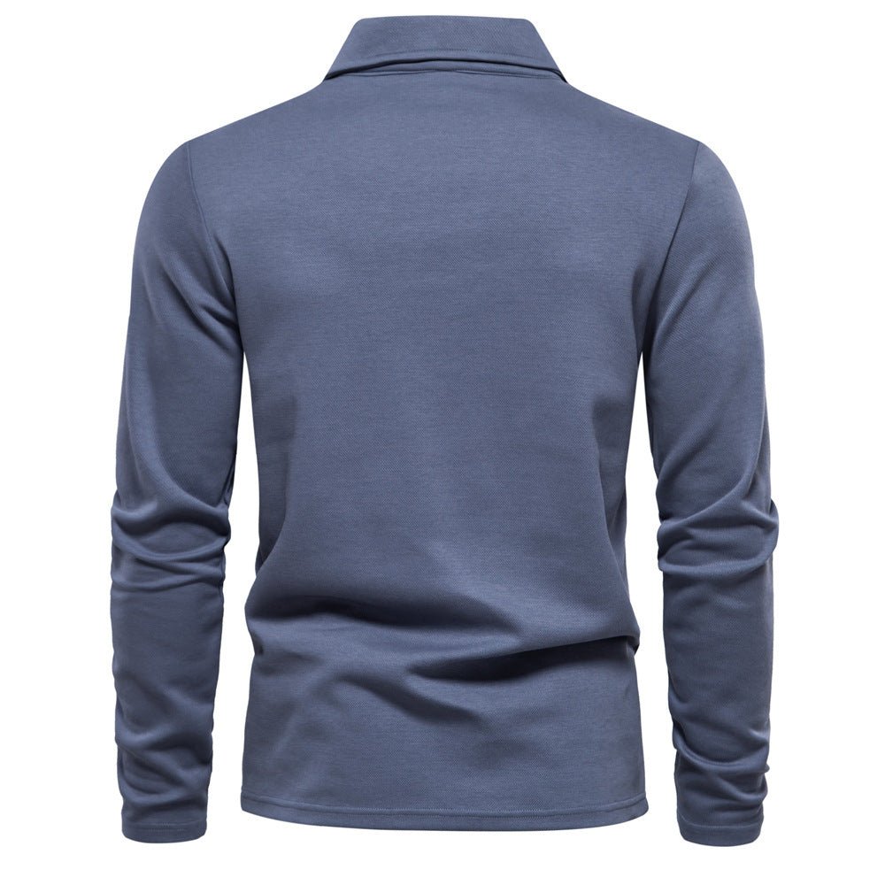 Men's Long - Sleeved Polo Shirt – Stylish, Casual Solid Color Top - Xandu Limited