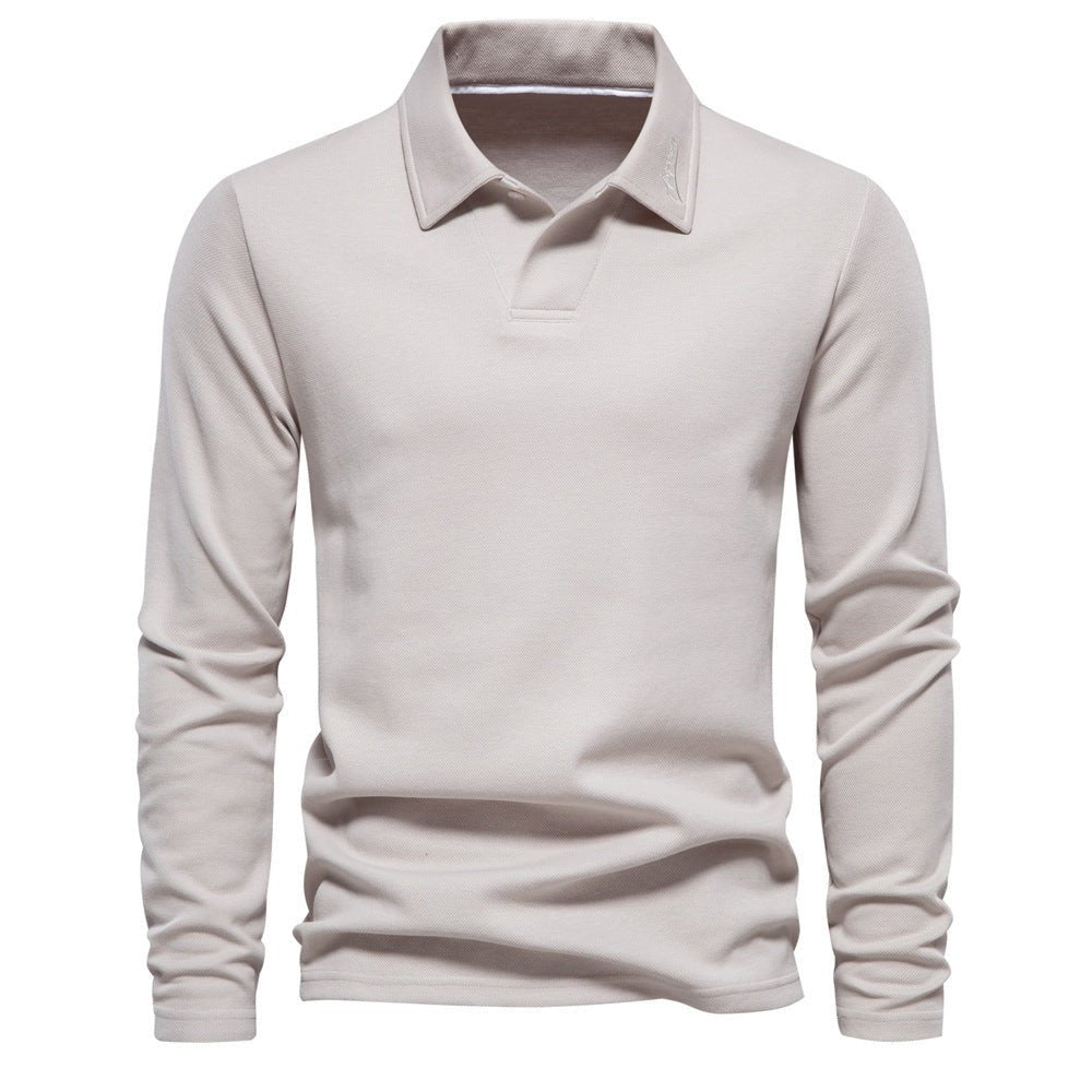 Men's Long - Sleeved Polo Shirt – Stylish, Casual Solid Color Top - Xandu Limited