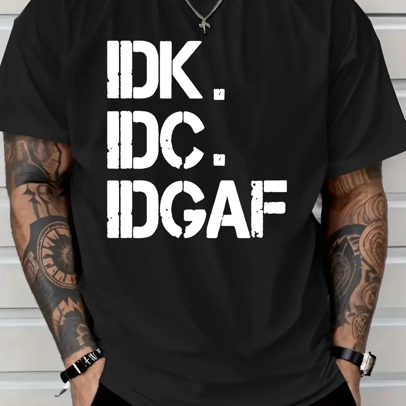 Men's Short Sleeved Casual (IDK IDC IDGAF) Printed T-shirt - Xandu Limited