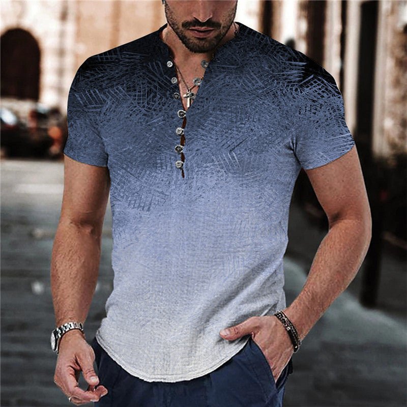 Men's Summer 7 Buckle Loop Stand Collar Short Sleeve Shirt - Xandu Limited