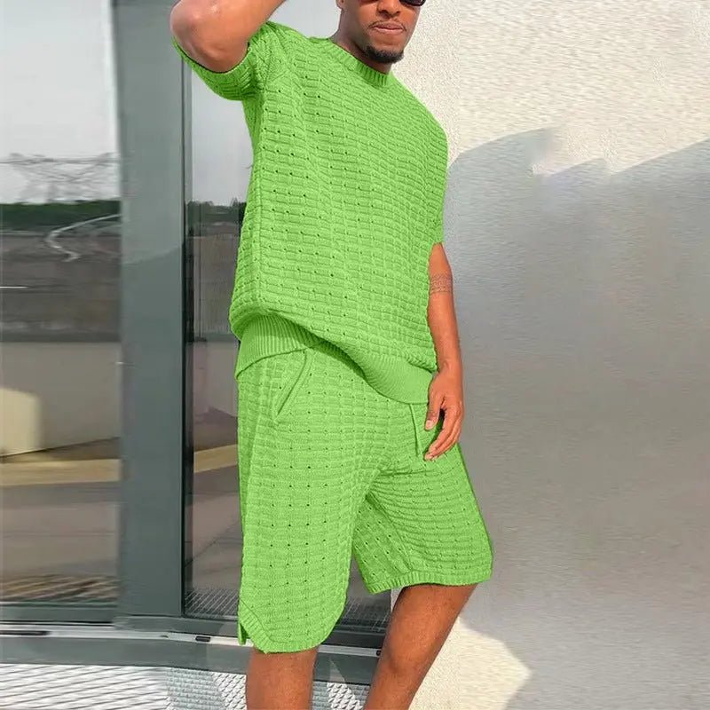 Men's Summer Suit - Loose 2 - Piece Outfit, Hippie Shirt & Shorts Set - Xandu Limited