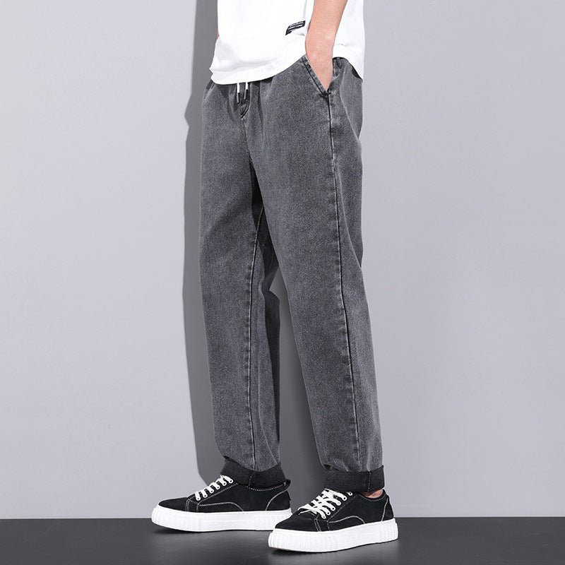 Men's Summer Wide - Leg Jeans – Fashionable Elasticated Drawstring Pants - Xandu Limited