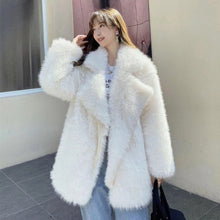 Mid - Length Artificial Wool Coat – Loose Fit with Large Lapel Design - Xandu Limited