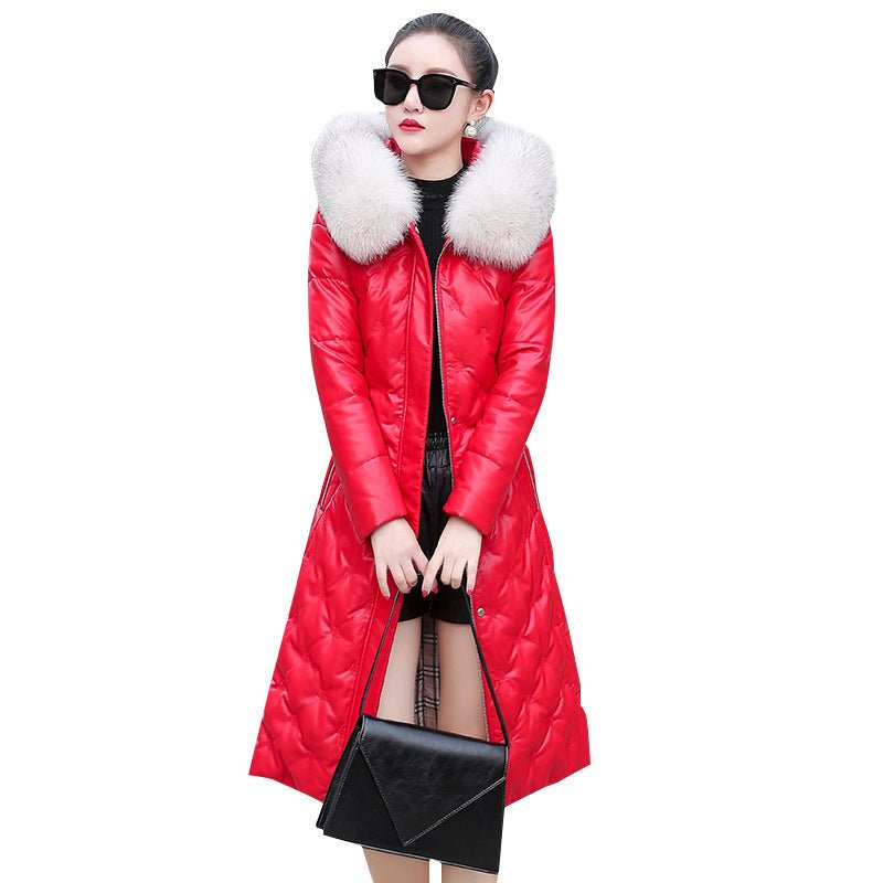 Mid - Length Hooded Down Jacket – Women’s Warm Leather Winter Coat - Xandu Limited