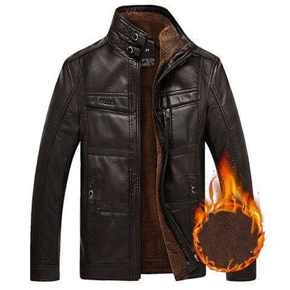 PU Leather Jacket – Stylish Outerwear for Middle - Aged Men - Xandu Limited