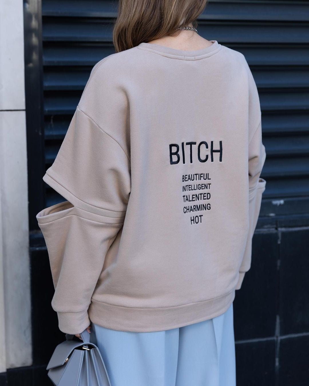 Round Neck Printed Loose Sweatshirt Women - Xandu Limited