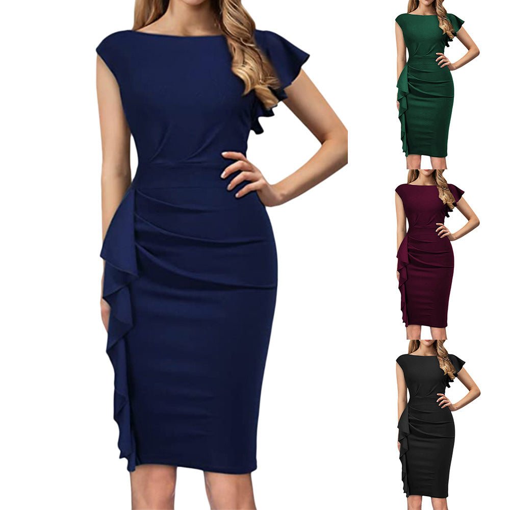 Ruffled Sleeve Sheath Dress – Elegant and Flattering Women’s Outfit - Xandu Limited