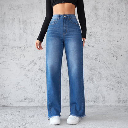 Straight Wide - Leg Jeans – High - Waist Casual Women's Denim Style - Xandu Limited