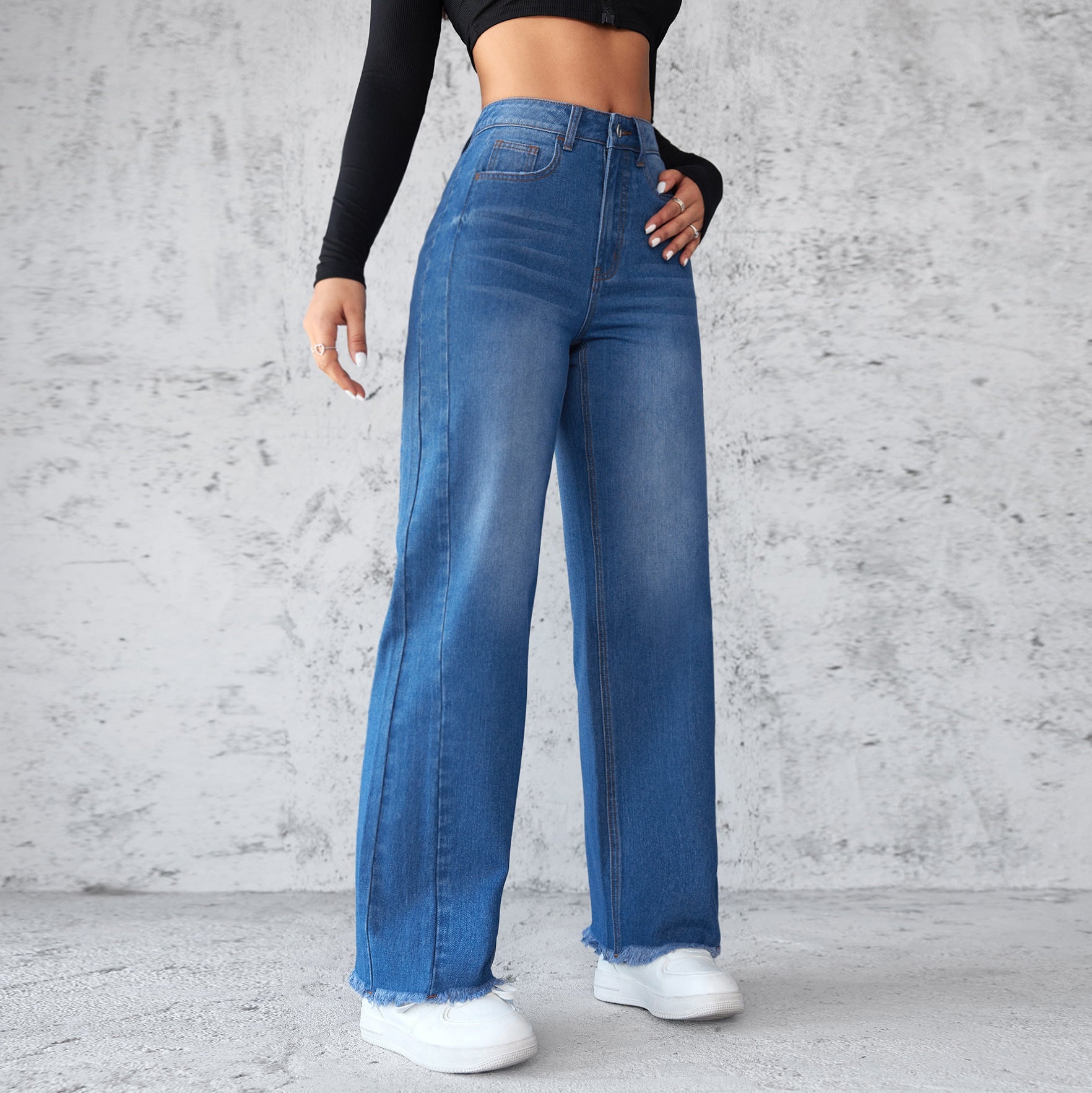 Straight Wide - Leg Jeans – High - Waist Casual Women's Denim Style - Xandu Limited