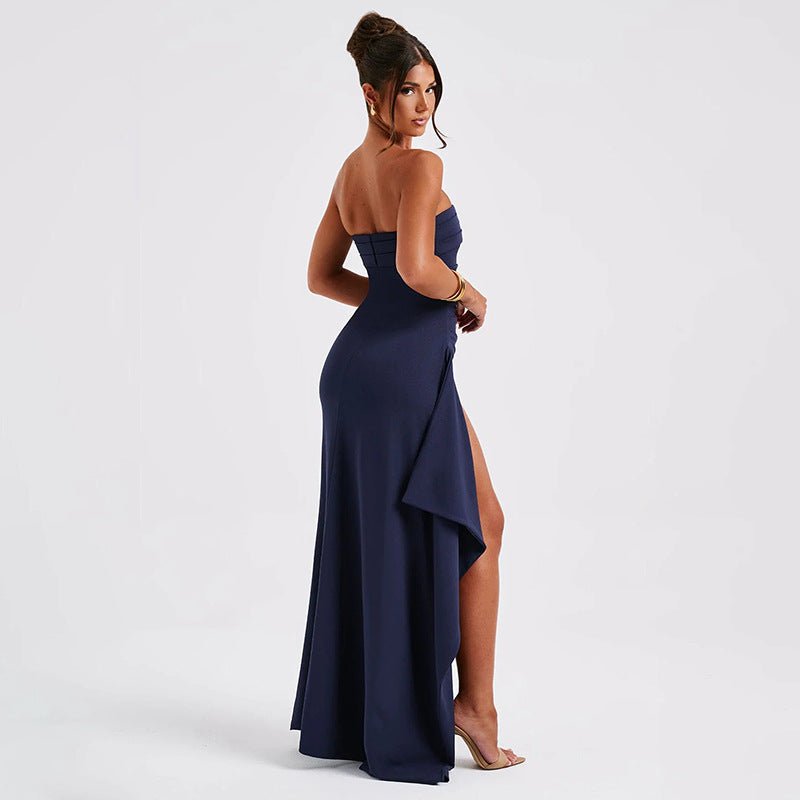 Strapless Split Long Dress – Summer Fashion Bridesmaid & Wedding Wear - Xandu Limited