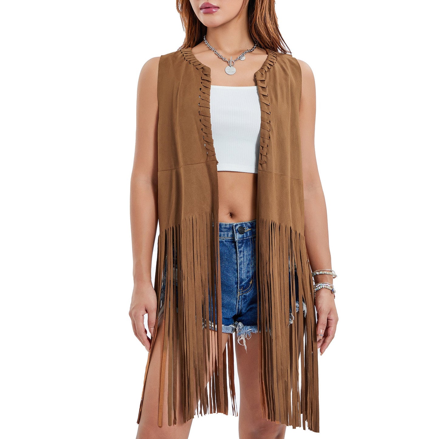 Suede Tassel Vest Coat Women - Xandu Limited