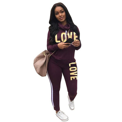 Women Suit Fashion Sweatshirt Pants Female Sports Suit - Xandu Limited