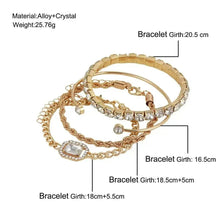 Women's 4 - Piece Crystal Bracelet Set - Elegant Stacked Jewelry - Xandu Limited