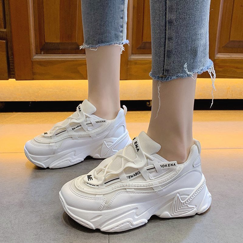 Women’s Dad Shoes – Thick - Soled Casual Sneakers for Students - Xandu Limited