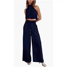 Women's Sleeveless Midriff - Baring Top & Wide Leg Pants 2 - Piece Set - Xandu Limited